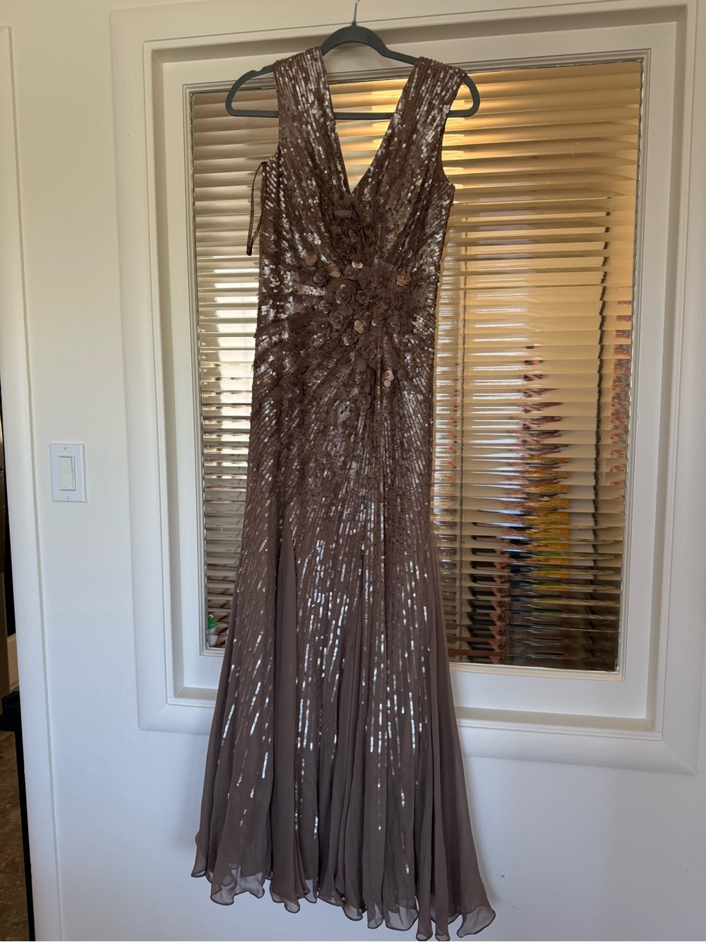 Taupe silk Alberto Makali gown